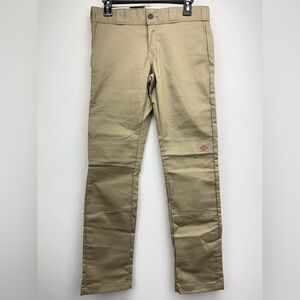 Dickies Sz 28x30 Men’s Khaki Flex Skinny Fit Straight Leg Work Uniform Pants NWT